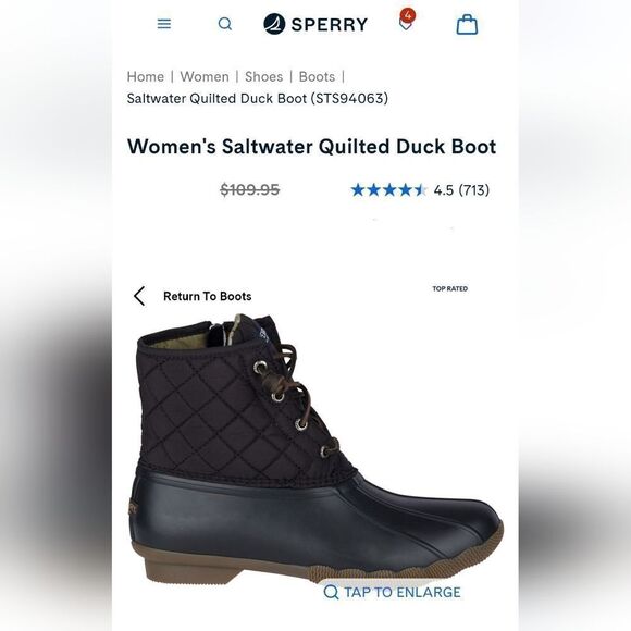SPERRY Saltwater Waterproof Quilted Duck Boots - Picture 8 of 8